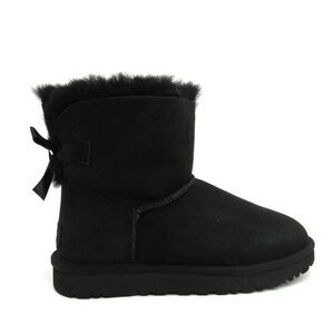 UGG MINI BAILEY BOW II WOMEN'S BOOTS IN BLACK SZ 6